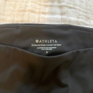 Athleta Leggings/Tights, Ultimate Stash Pocket 7/8, Size Small, Black